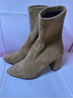Amazon Suede Sock Ankle Boots - Brown